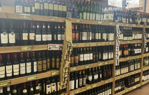 Find a Richer Life at Alexan Buckhead Village - Wine selection at Trader Joe's Buckhead - pic by Erica E.