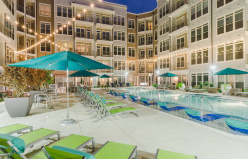 Warmer Temps Mean Outdoor Buckhead Fun - Salt Water Swimming Pool with Sun Ledge and Outdoor Lounge with Stone Fireplace
